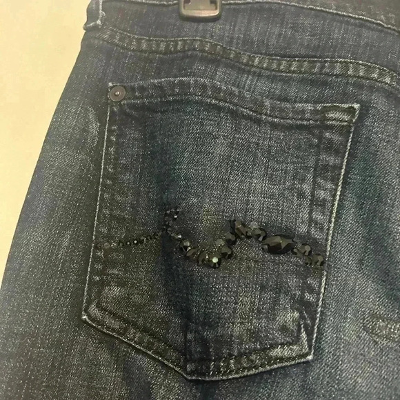 7 For All Mankind The Original Bootcut Jeans Blue Boho Size 29 - Picture 5 of 7